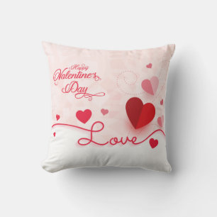 Coussin Coeurs roses élégants Saint-Valentin