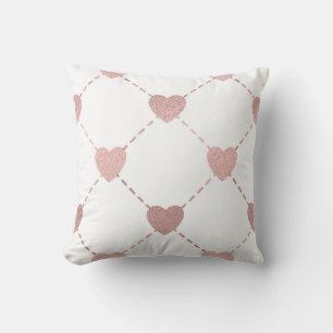 Coussin Coeurs roses et lignes pointillées