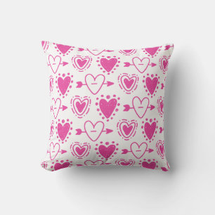 Coussin Coeurs roses Motif sans couture