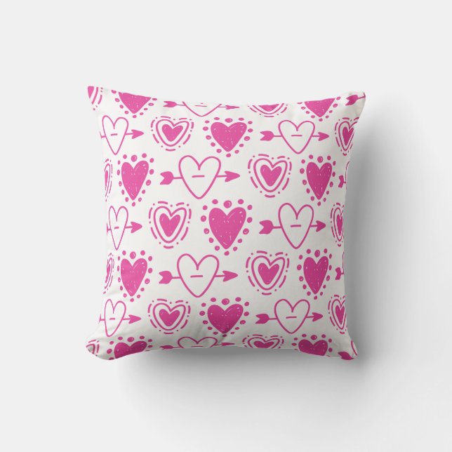 Coussin Coeurs roses Motif sans couture (Recto)