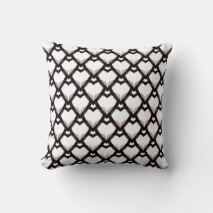 Coussin Cœurs roses rouges noirs