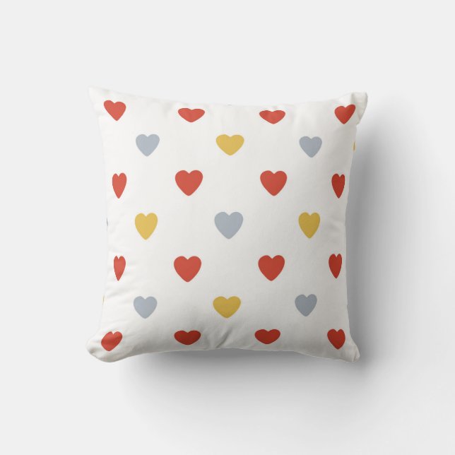 Coussin Coeurs Rouge Et Jaune (Recto)