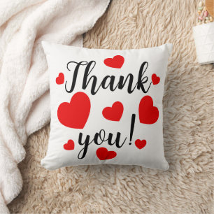 Coussin Coeurs rouges Merci