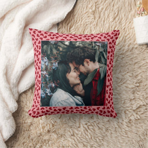 Coussin Coeurs rouges motif 2 photos personnalisées
