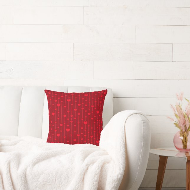 Coussin Cœurs rouges motif populaire (Canapé)