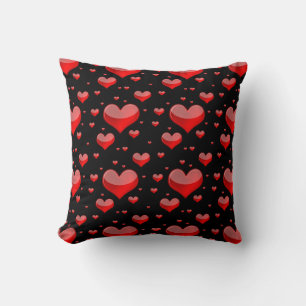 Coussin Coeurs rouges tombants (Vous Choisissez Couleur Ar