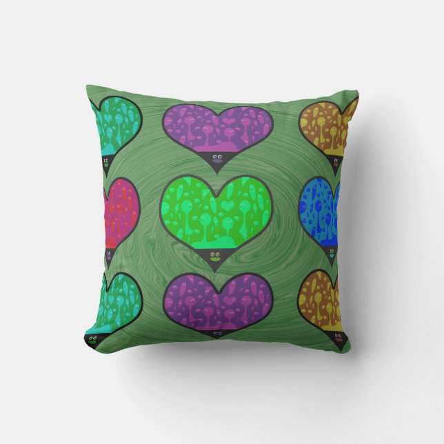 Coussin Coeurs super de lave Melty Fun Soixante Vibes (Recto)