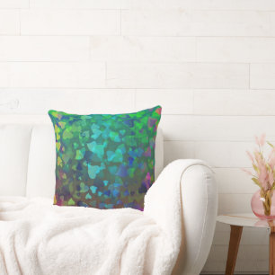Coussin Coeurs tombants rouge et vert