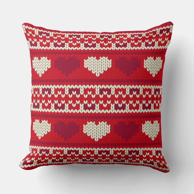 Coussin Coeurs tricot sans couture motif 1 + vos idées (Recto)