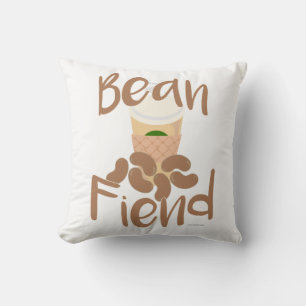 Coussin Coffee Bean Fiend So Drôle Java Junkie Slogan