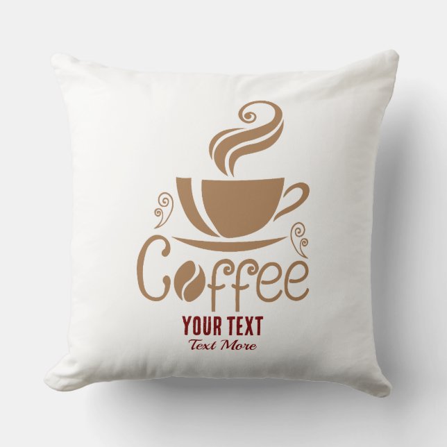 Coussin Coffee Lover Design – Minimal Coffee Cup Graphic (Recto)