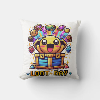 Coussin Coffre au trésor graphique pour le jour du butin G