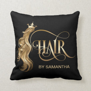 Coussin Coiffeuse styliste moderne typographie or extensio