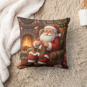 Coussin « Coin de tricot douillet de papa Noël » personnal