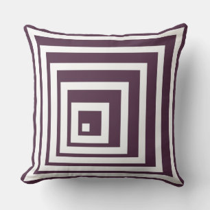 Coussin Coin géométrique blanc et mauve Motif-poussoir