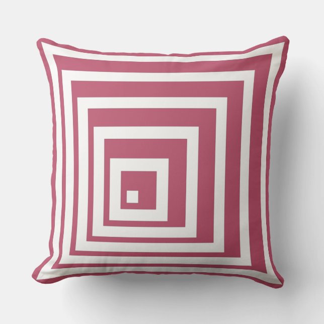Coussin Coin géométrique blanc&rose Motif-lanceur (Recto)