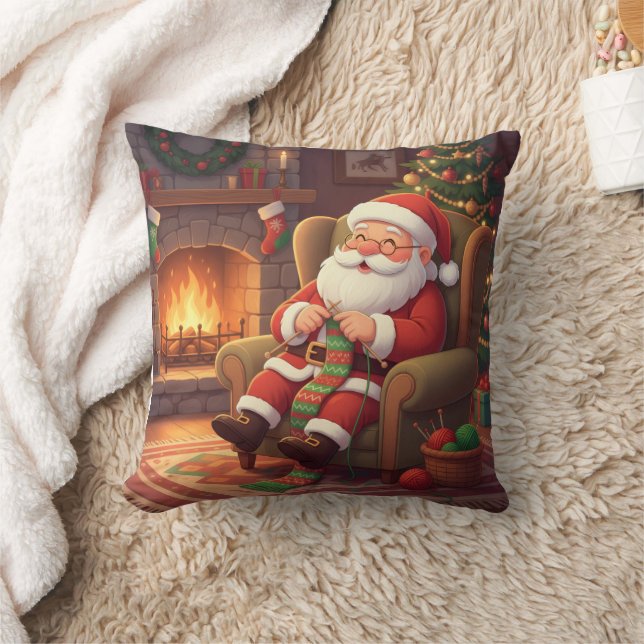 Coussin Coin « Niche de tricot confortable de Père Noël pe (Couverture)
