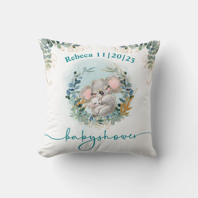 Coussin Cojín Baby Shower Koala (Recto)