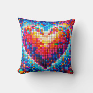 Coussin Cojin corazón pixel 