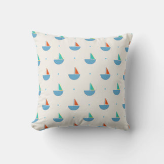 Coussin Cojín cuadrado con patrón de barquitos