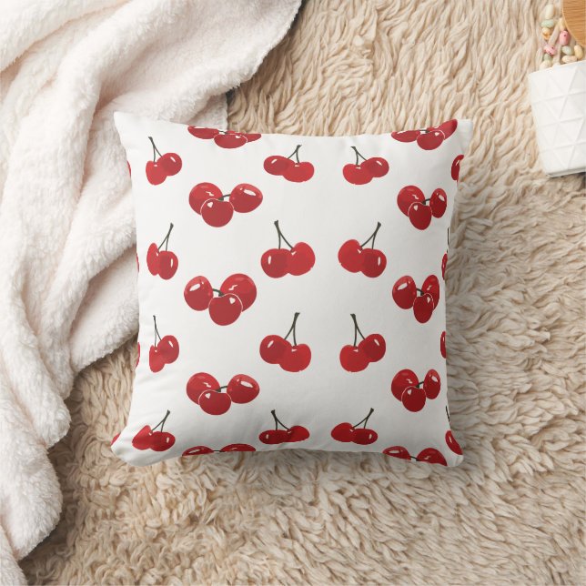 Coussin Cojín de cereza, estampado de cerezas en patrón (Couverture)