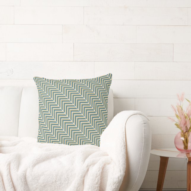 Coussin Cojín decoración hogar, diseño geométrico en verde (Canapé)