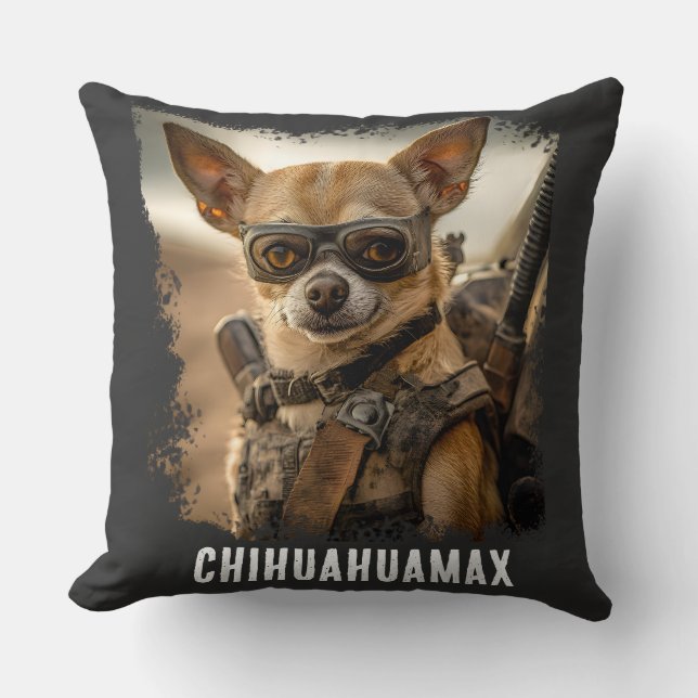 Coussin Cojín Decorativo Chihuahua Fury: Mad Edition" (Recto)