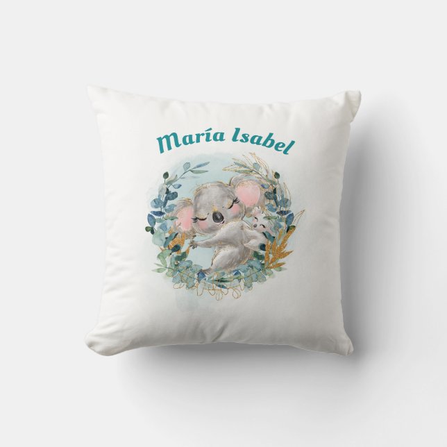 Coussin Cojín Decorativo Koala Baby Shower (Recto)