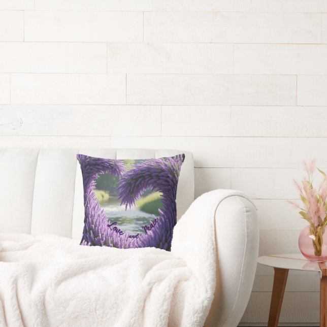 Coussin Cojín decorativo Lavanda – Love and Peace (Canapé)