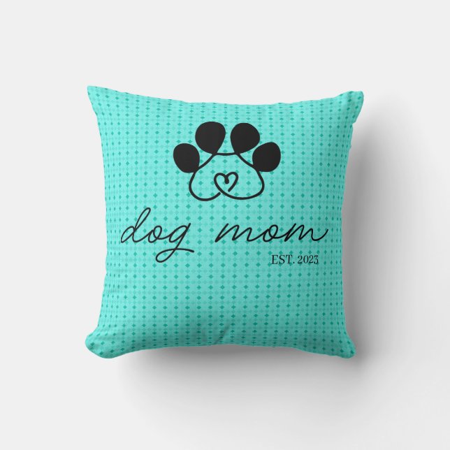 Coussin Cojín dog mom customizable mint green (Recto)
