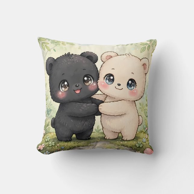 Coussin Cojín kawaii decorativo de dos ositos (Recto)