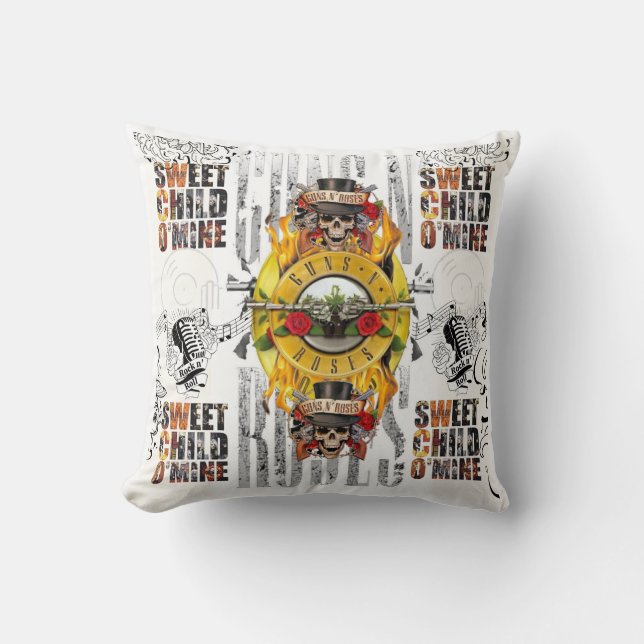 Coussin colección cojin decorativo THE GUNS AND ROSES (Recto)