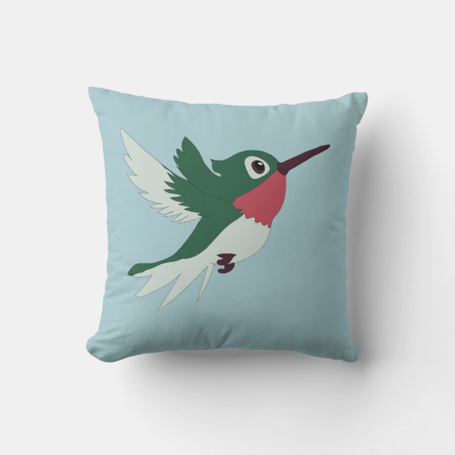 Coussin Colibri à gorge rubis (Recto)