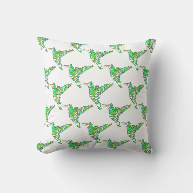 Coussin Colibri Abstrait - Motif sans joint (Recto)
