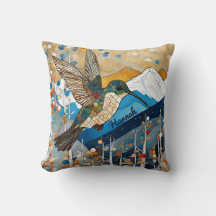 Coussin Colibri Art Nouveau