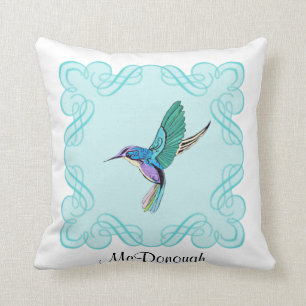 Coussin Colibri élégant vintage