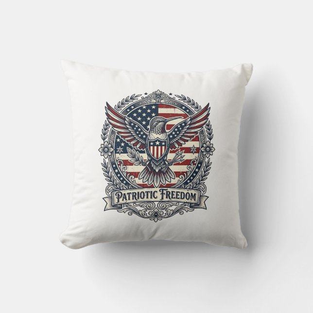 Coussin Colibri Patriotique (Recto)