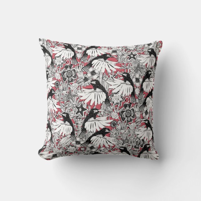 Coussin colibri rouge (Recto)