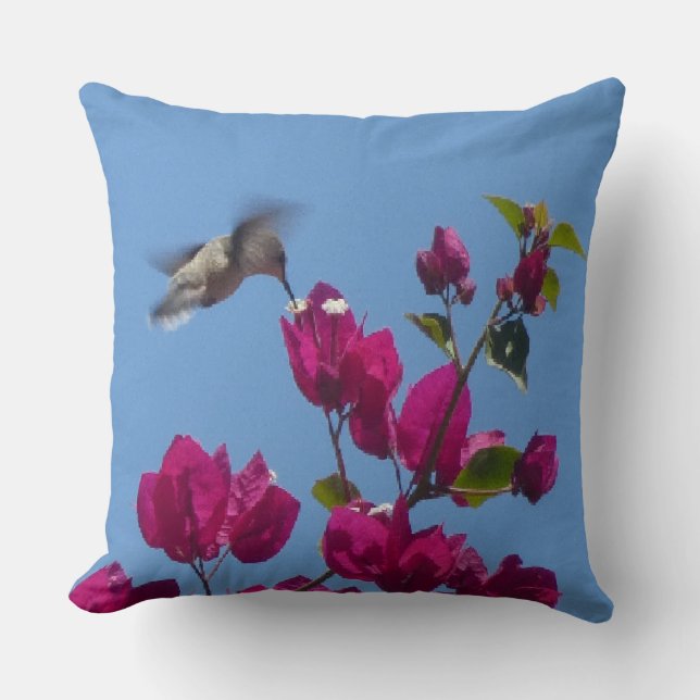 Coussin Colibri sur Bougainvillea Jeu d'oreiller (Recto)