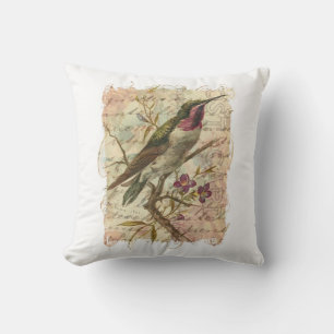Coussin Colibri vintage