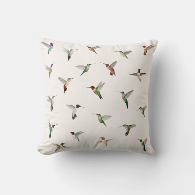 Coussin Colibris d'Amérique du Nord (Recto)