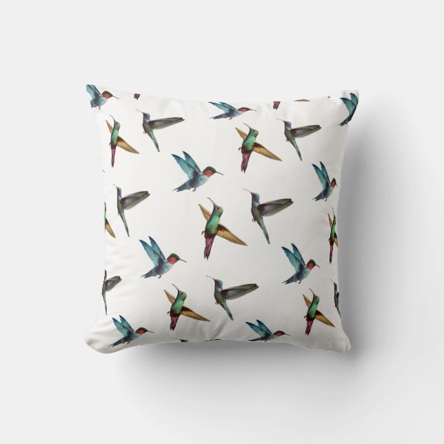Coussin Colibris multicolores (Recto)
