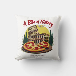 Coussin Colisée vintage Rome & Pizza Art napolitain