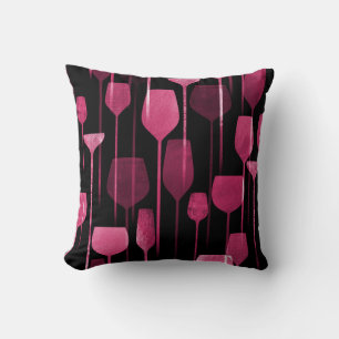 Coussin Collage Art : Motif de boisson de fête.