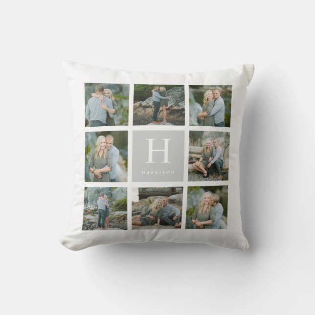Coussin Collage classique de monogramme (Recto)