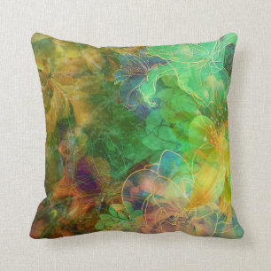 Coussin Collage coloré Abstrait Floral