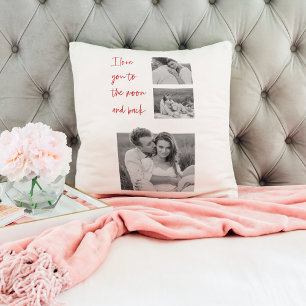 Coussin Collage Couple Photo & Citation Romantique Vous Ai