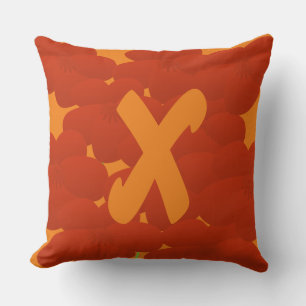 Coussin Collage d'anémones Abstrait Monogramme Floral