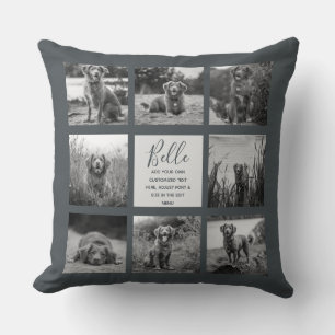 Coussin Collage de 8 photos personnalisées Hors-Noir