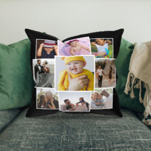 Coussin Collage de 9 photos personnalisé